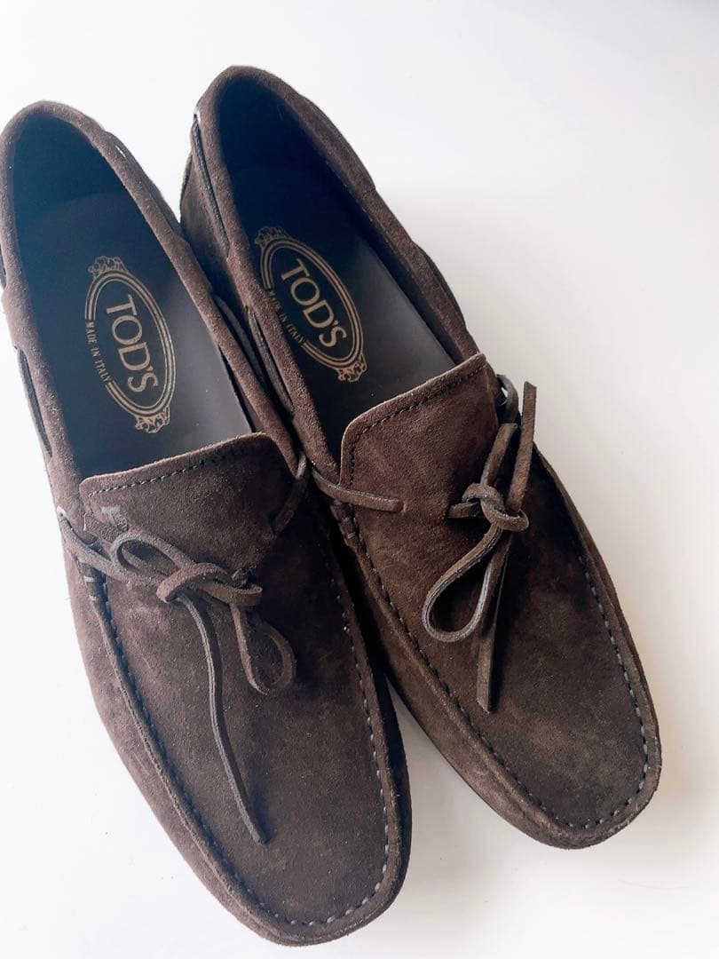 【ミャオサン】ブラウン スエード シティーゴンミーニ ドライビングシューズ