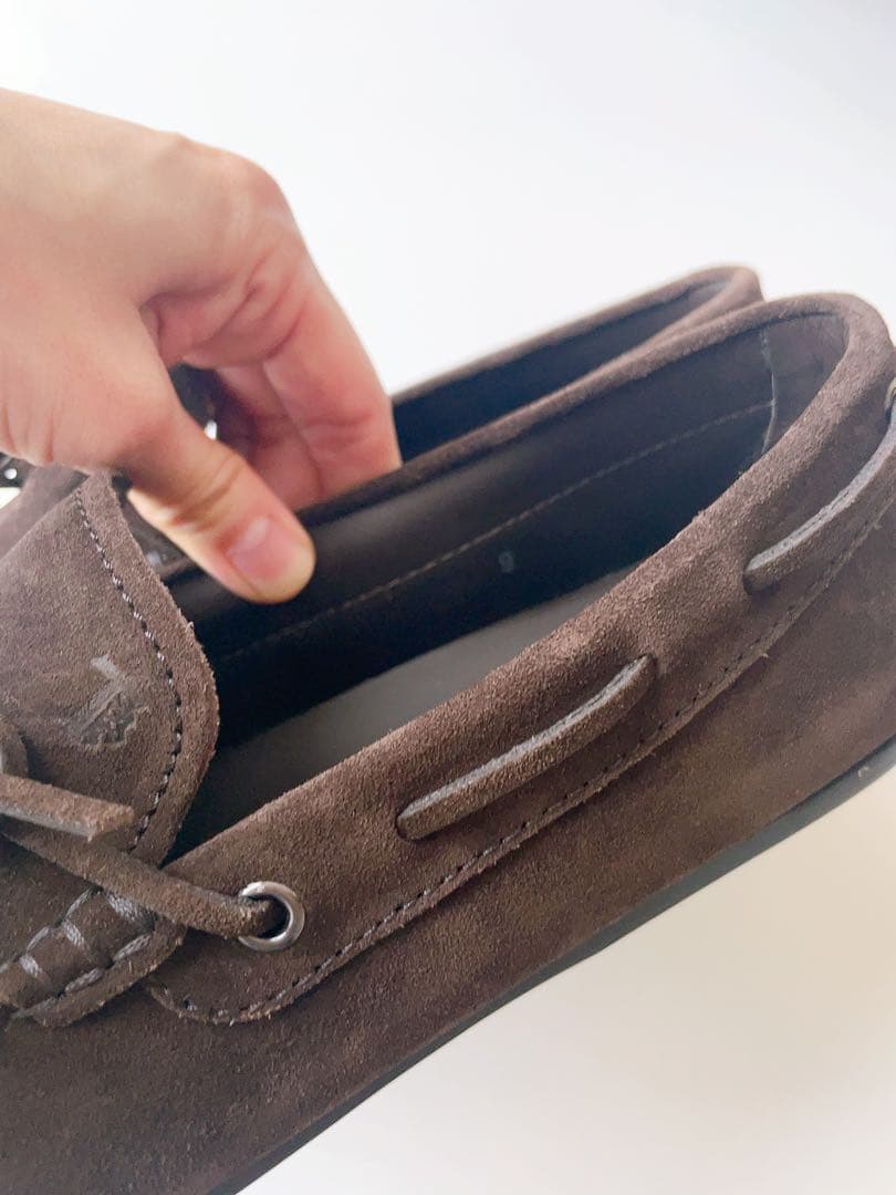 【ミャオサン】ブラウン スエード シティーゴンミーニ ドライビングシューズ