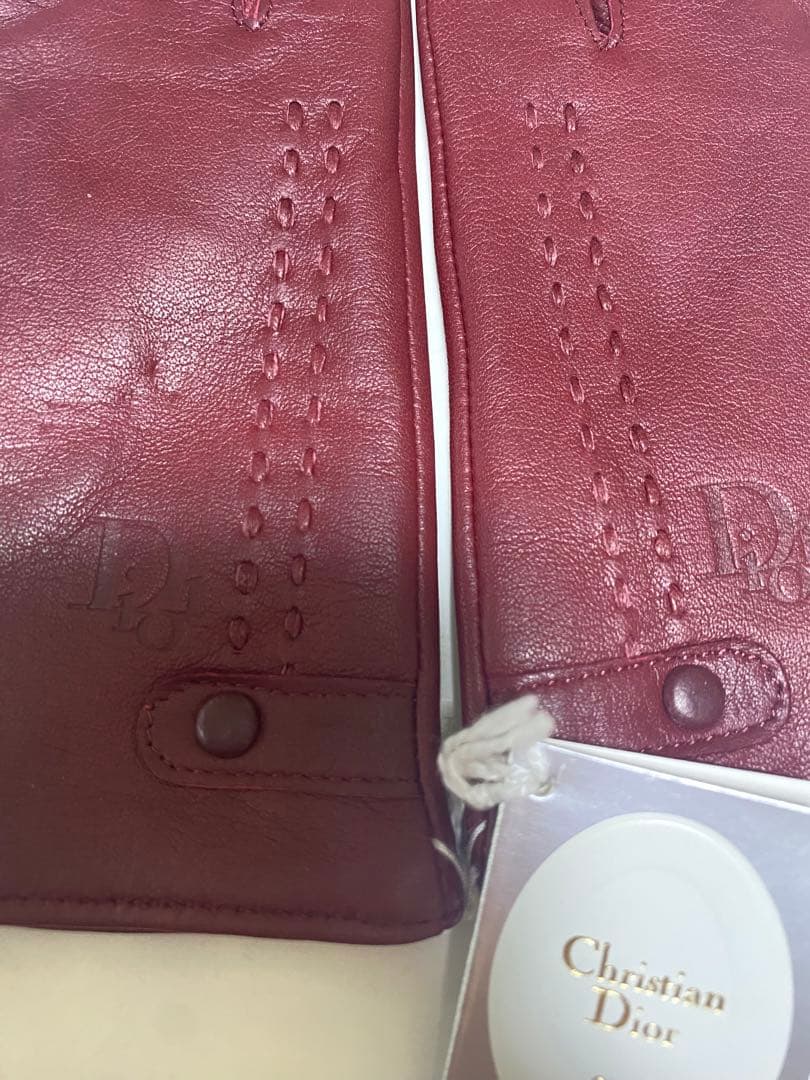 Dior 手袋 羊革 ラムレザー ワインレッド
