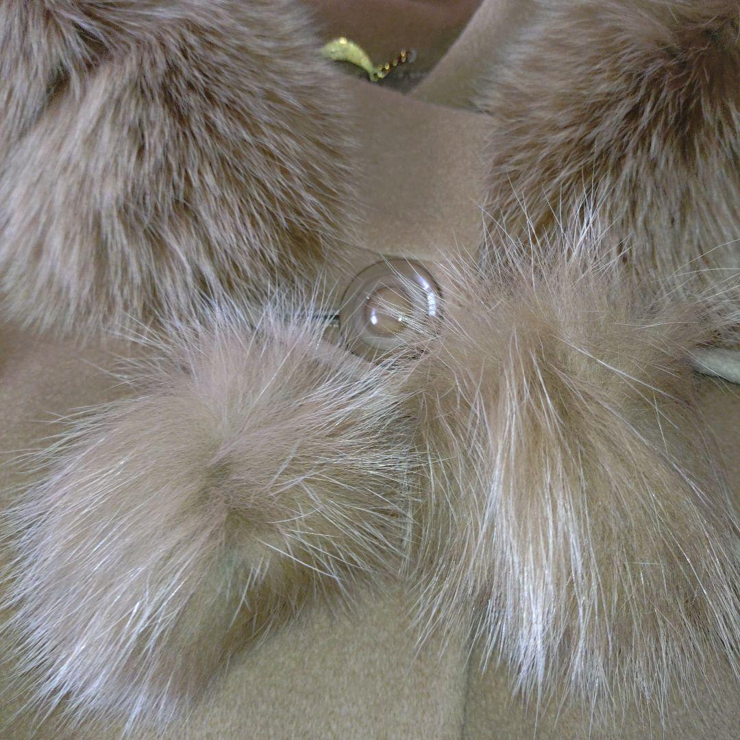 ケープコート アンゴラ ブルーフォックスファー ブラウン 9号