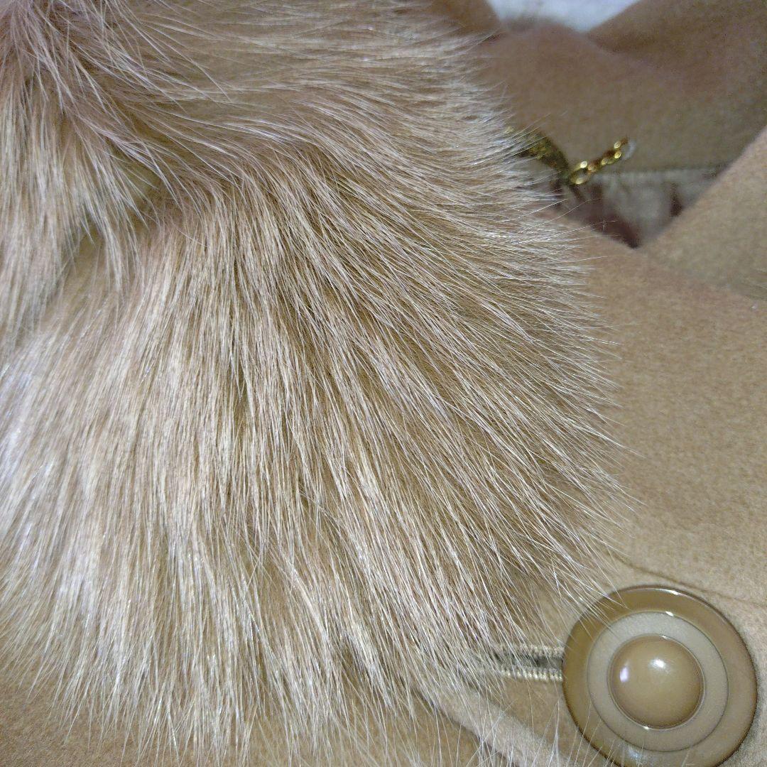 ケープコート アンゴラ ブルーフォックスファー ブラウン 9号