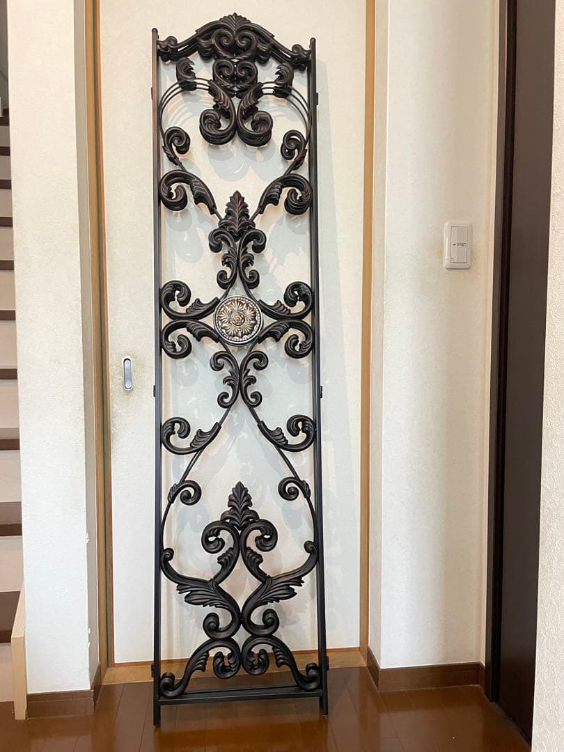 未使用品　アンティーク　アイアン3連パーテーション