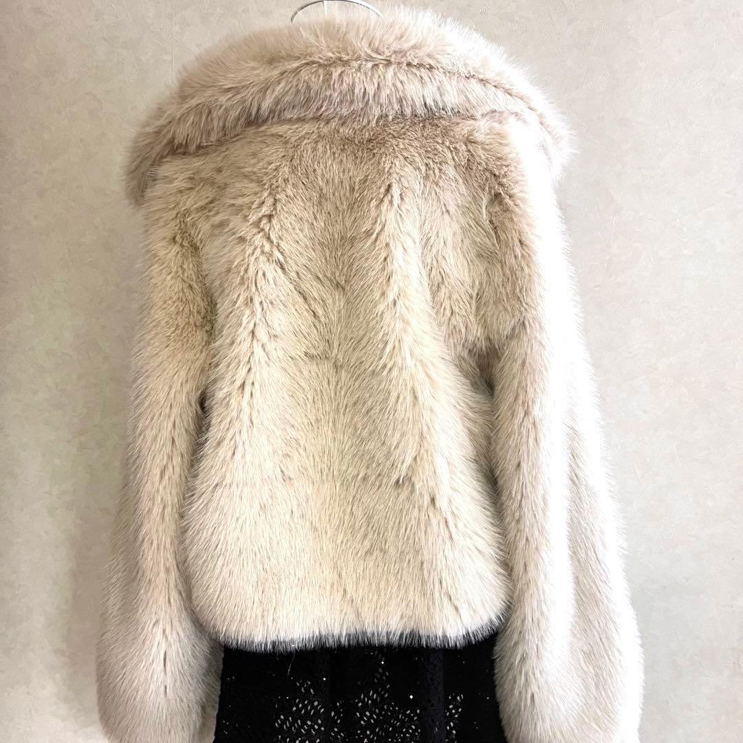 未使用【ZARA/ザラ】ショートフェイクファーコート S ライトベージュ