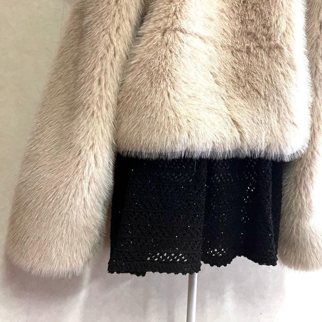 未使用【ZARA/ザラ】ショートフェイクファーコート S ライトベージュ