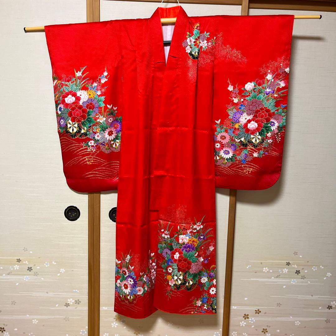 京都呉服七五三 子供用赤い着物セット