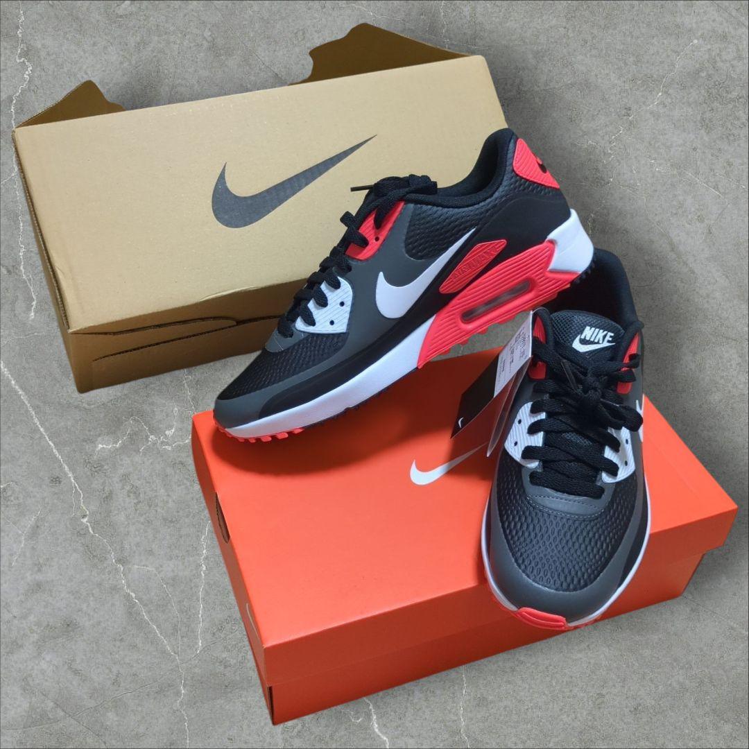 ナイキゴルフ　エアマックス 90G　ゴルフシューズ ブラック/レッド