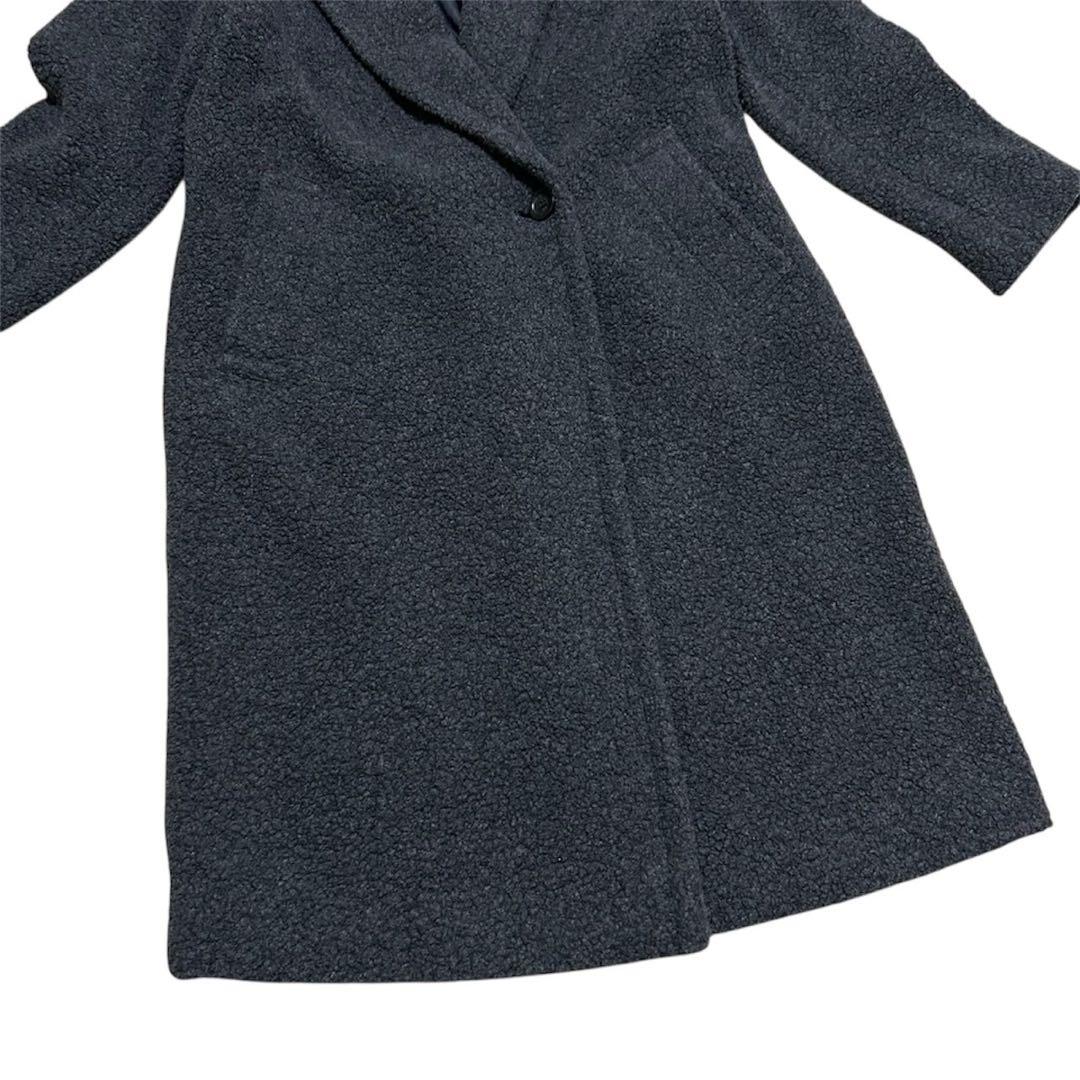 美品✨23区 大人可愛い ボアジャージー チェスターコート ロング グレー40L