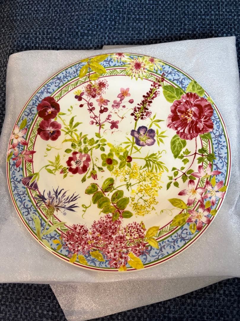 ★Gien★花柄皿 2枚セット 約22cm