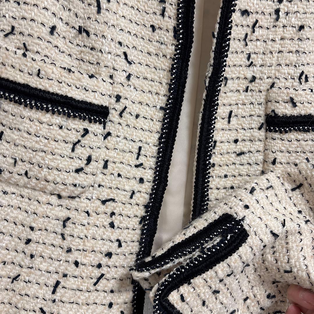 TO BE CHIC 38 ツイードノーカラージャケット