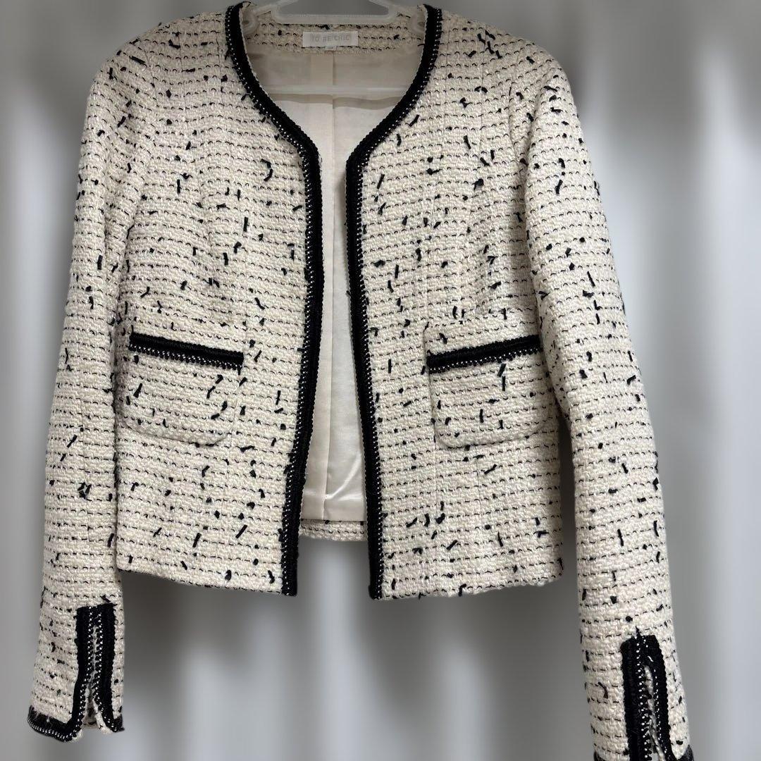 TO BE CHIC 38 ツイードノーカラージャケット