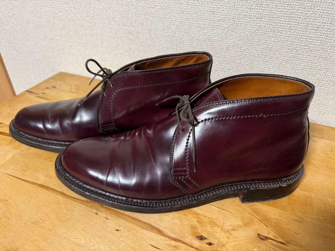 Alden バーガンディ レザー チャッカブーツ