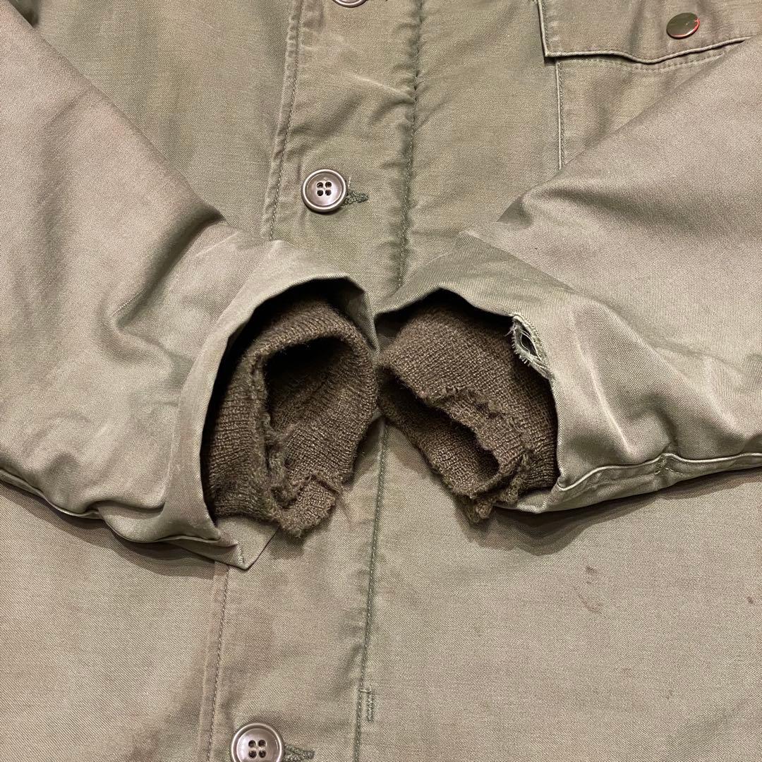 【L】80s U.S.NAVY A-2 デッキ ジャケット ミリタリー 米軍実物