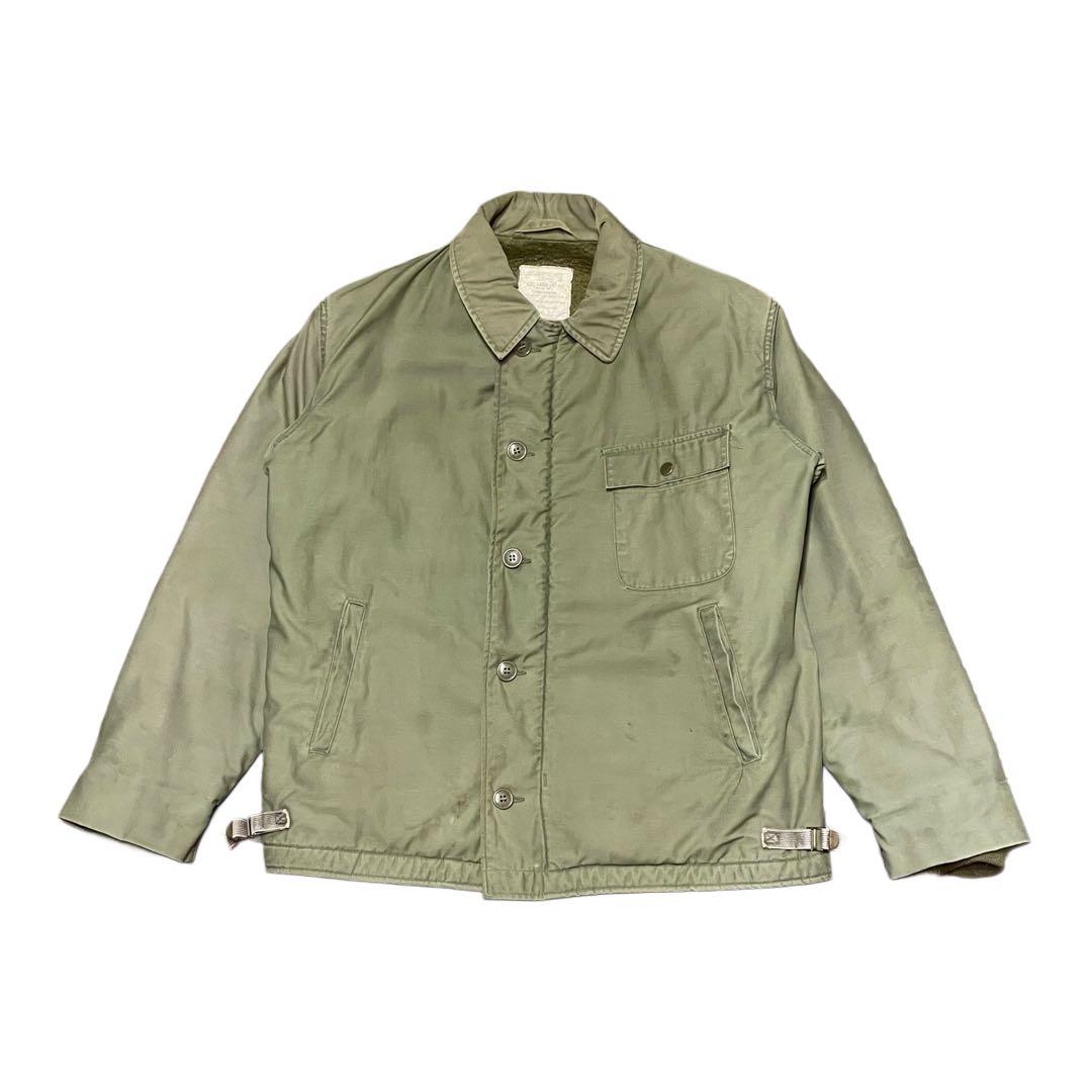 【L】80s U.S.NAVY A-2 デッキ ジャケット ミリタリー 米軍実物