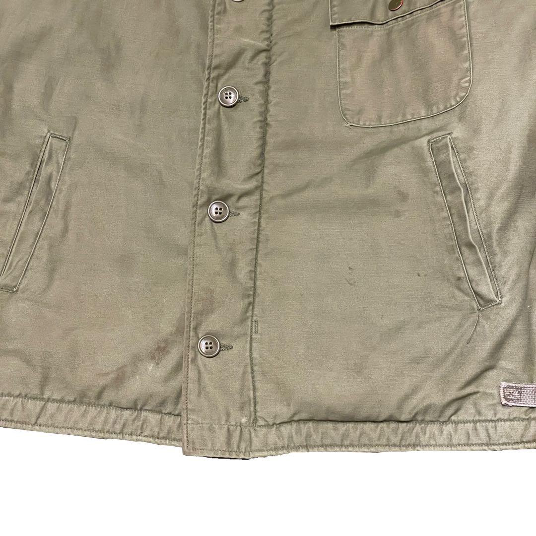 【L】80s U.S.NAVY A-2 デッキ ジャケット ミリタリー 米軍実物