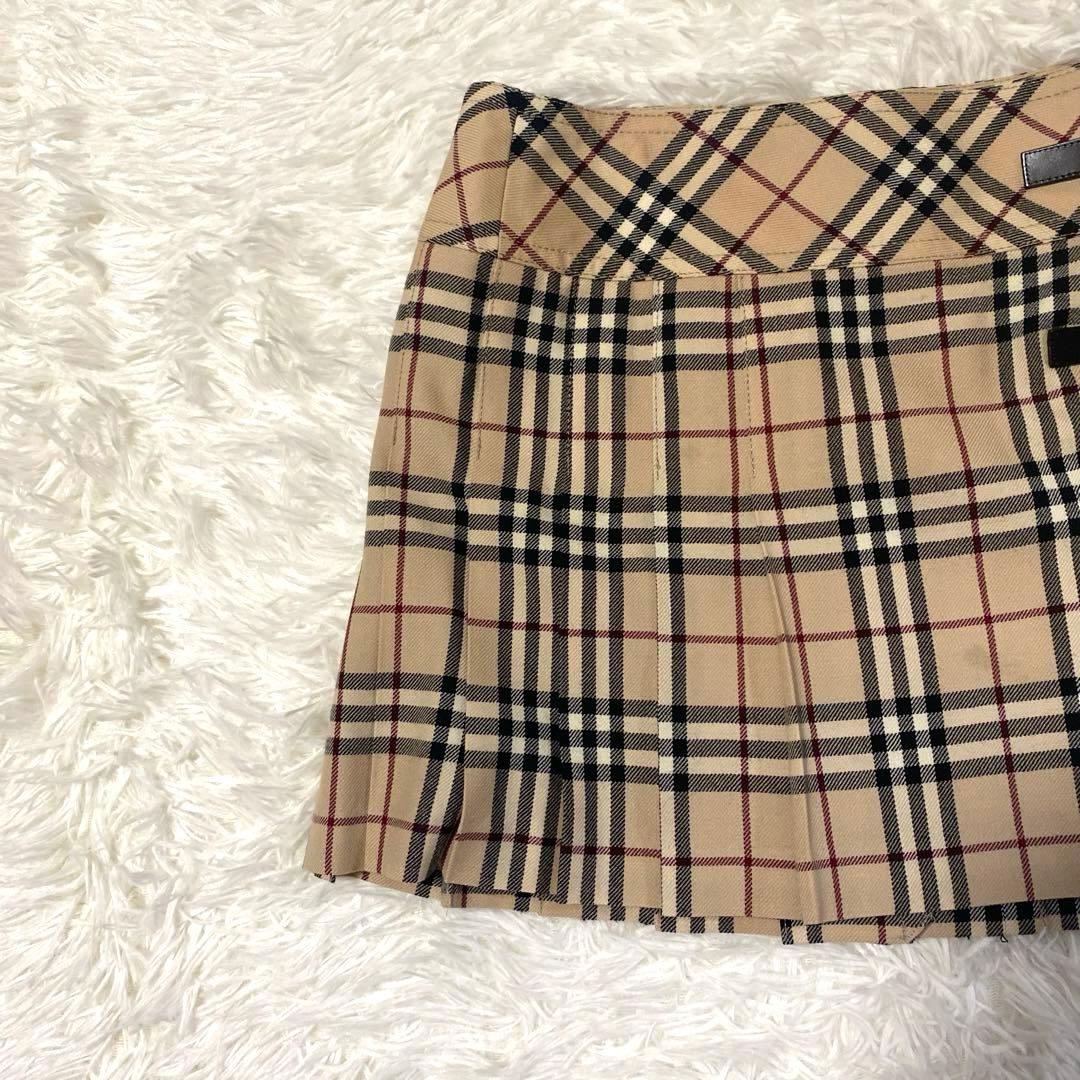 バーバリー　ミニスカート　巻きスカート　プリーツ　ノバチェック