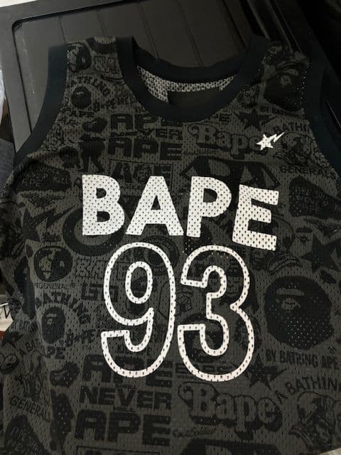 A BATHING APE バスケットボール タンクトップ BAPEロゴ黒