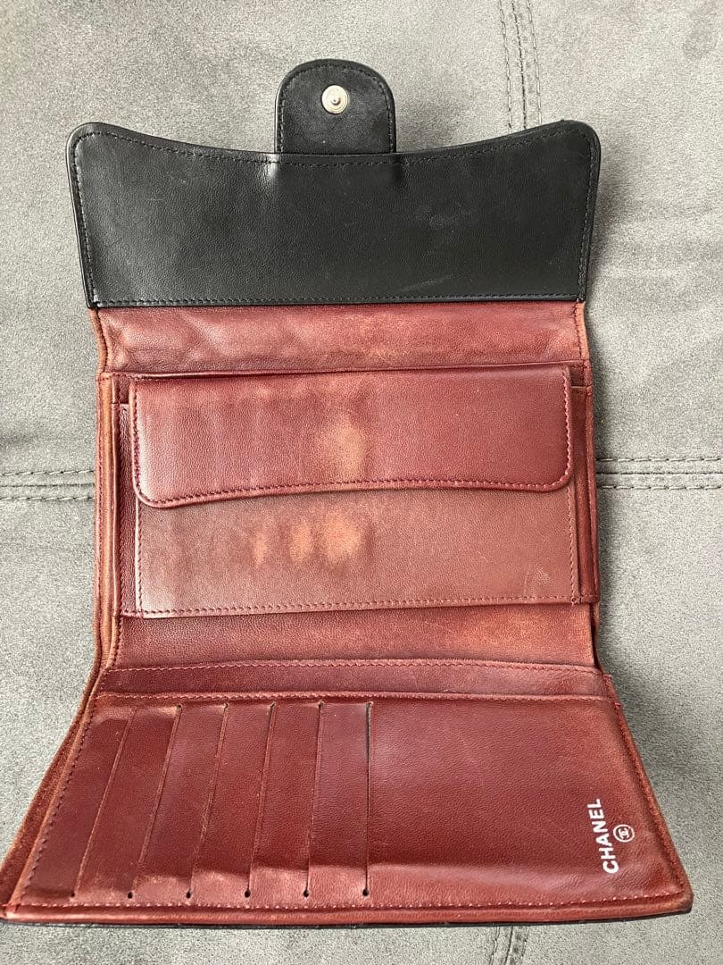 CHANEL ブラックレザー 長財布