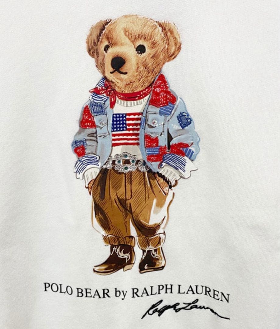 ✨レア ポロラルフローレン ワッペン トレーナー スウェット 白 ポロベア