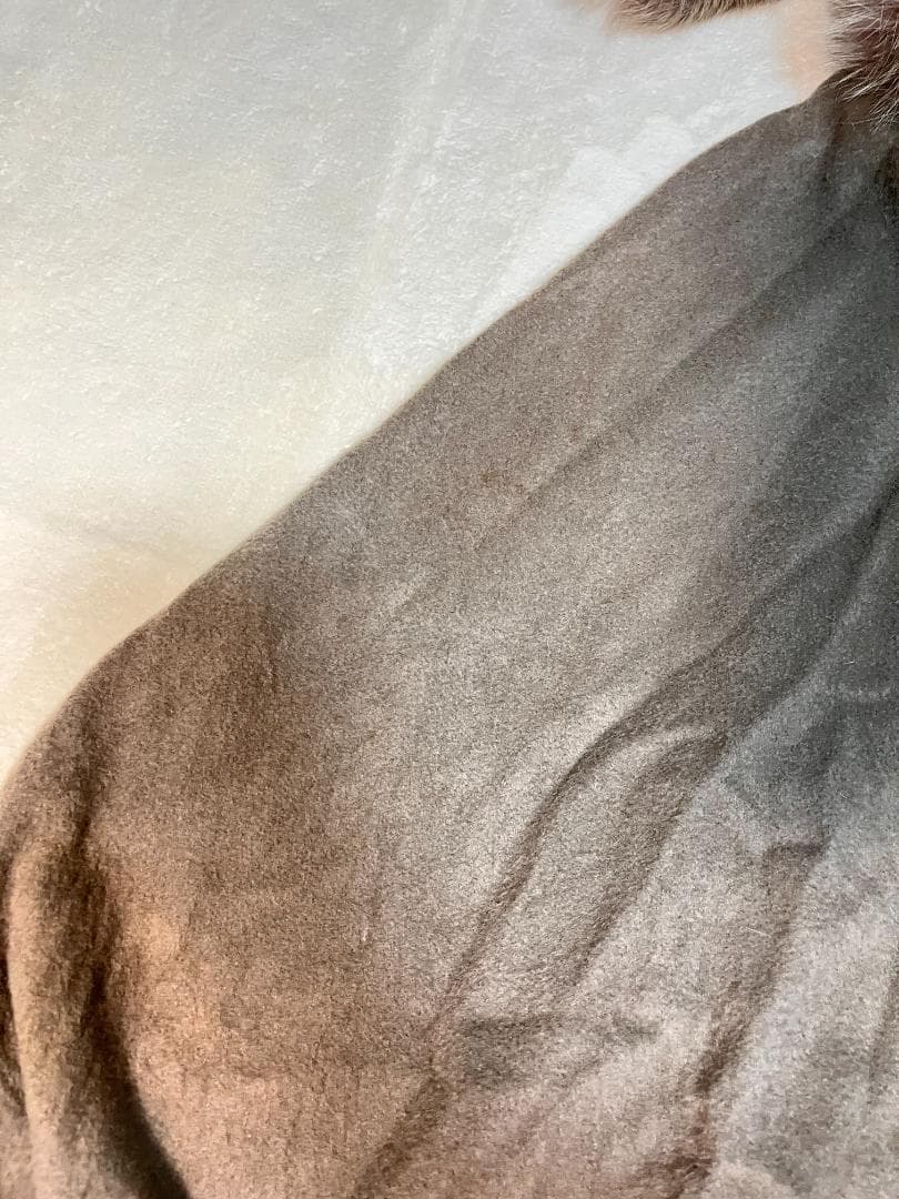 は*な様 ファー付ケープ ポンチョ カシミヤ ミンク アンゴラ カーキブラウン