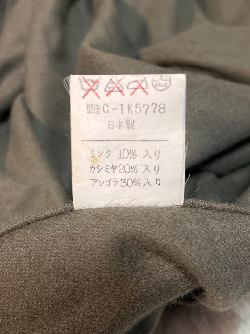 は*な様 ファー付ケープ ポンチョ カシミヤ ミンク アンゴラ カーキブラウン