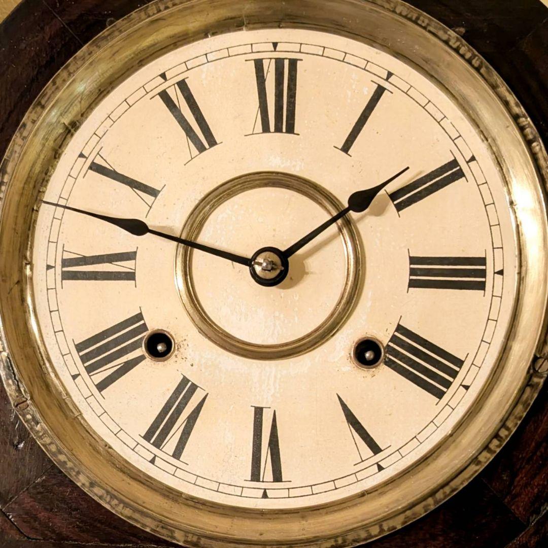 古時計　アンティーク掛時計　ダルマ掛時計　四つ丸掛時計　振り子時計　イングラハム