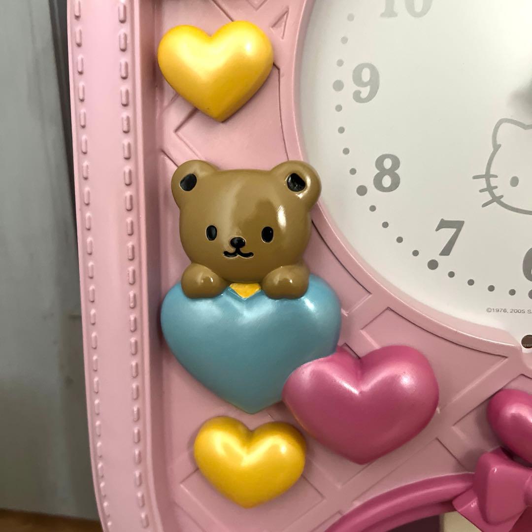 当時物　平成レトロ　SANRIO サンリオ　ハローキティ　掛時計　振り子時計