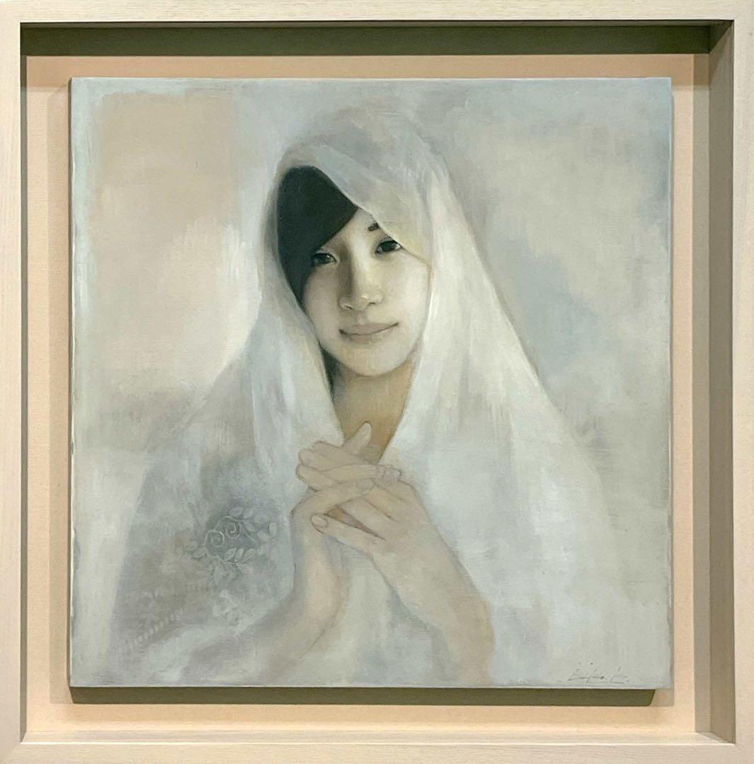 粉川江里子「白く…1」油彩 2015 証明書付