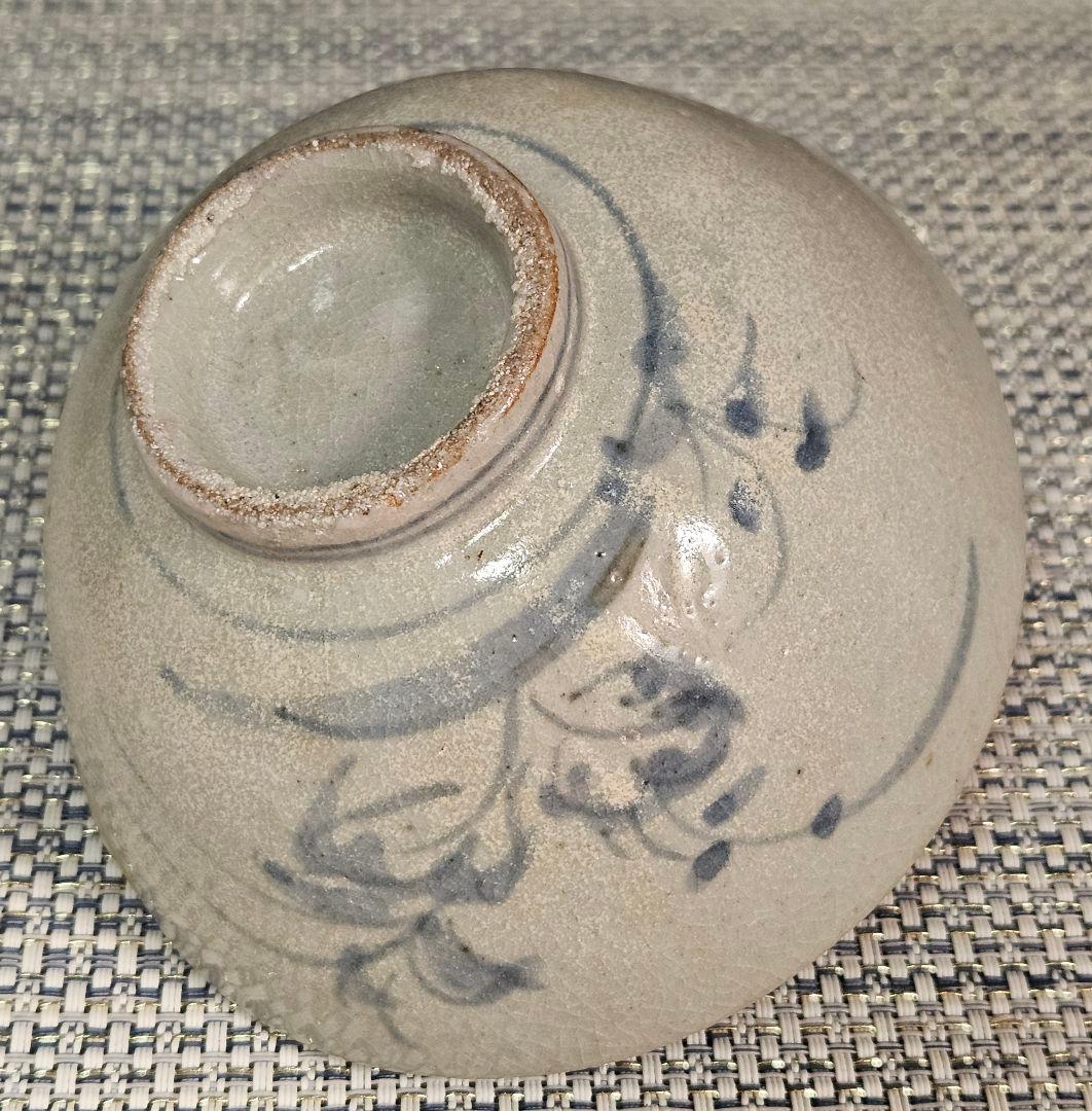 江戸時代初期　初期伊万里　染付　草花図 碗　茶碗　呼び継ぎあり　陶片　古陶磁器