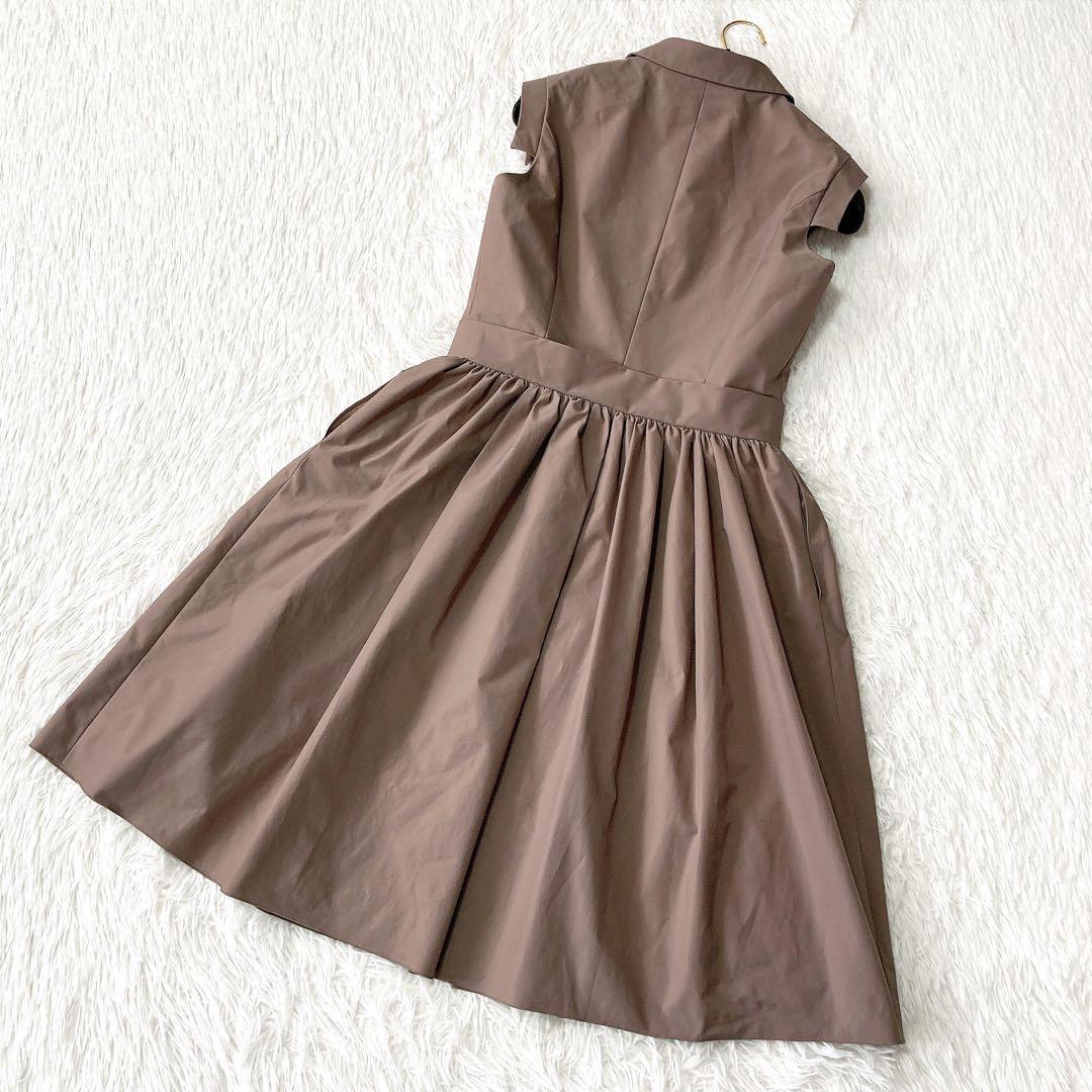 【大人気】ルネ rene シャツワンピース ノースリーブ フレア Aライン