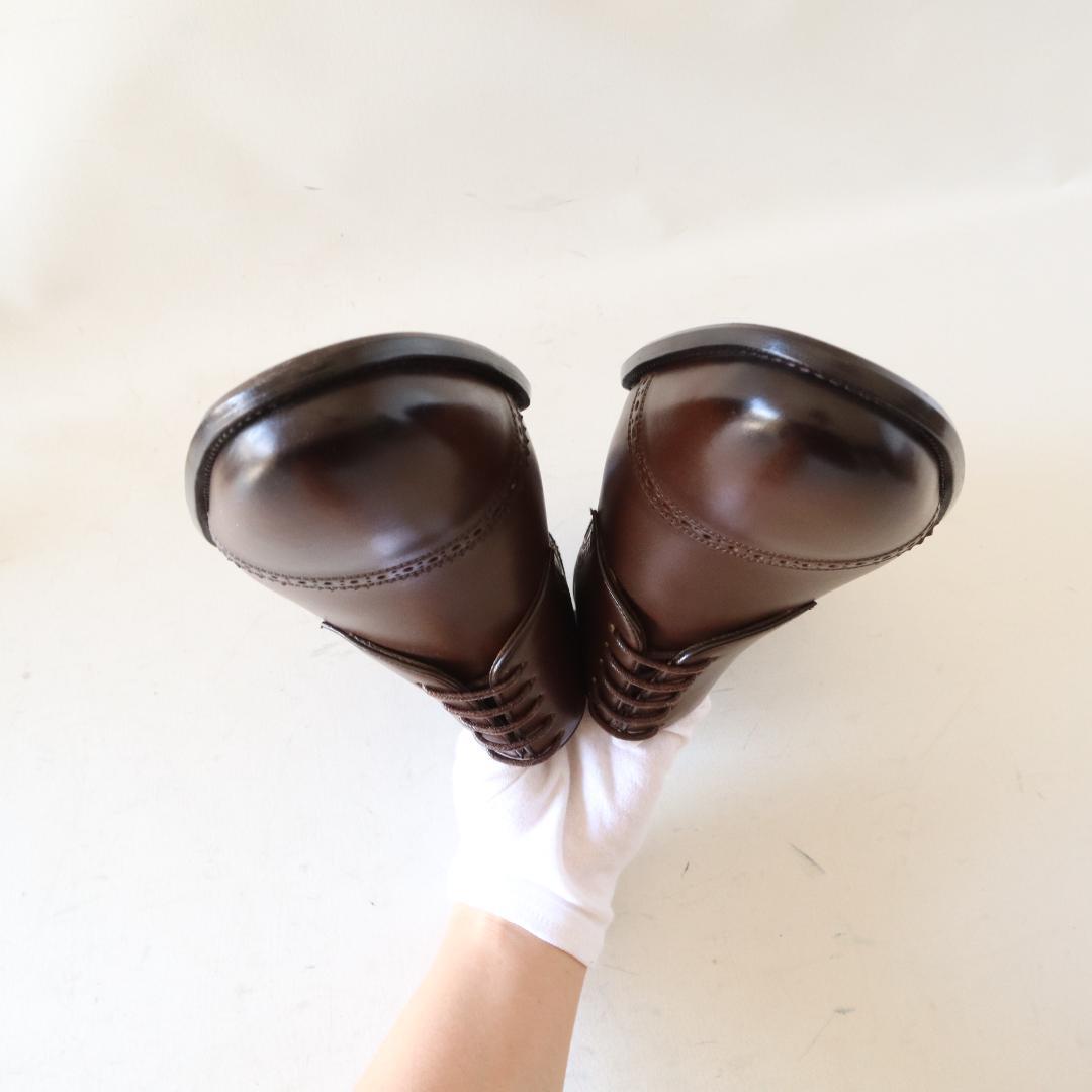 【未使用】BALLY パンチドキャップトゥ レザーシューズ EU6 茶 革靴