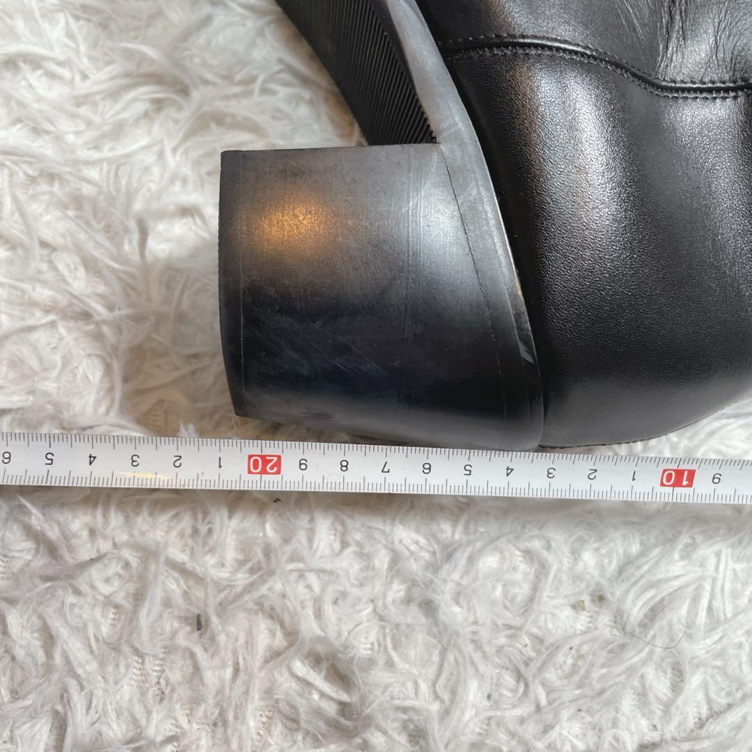 lui's ルイス　ヒールブーツ　サイドジップ　レザー　ブラック　黒　26.5