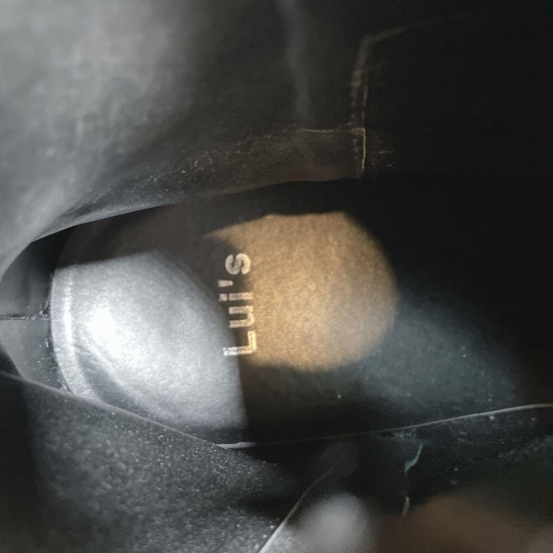 lui's ルイス　ヒールブーツ　サイドジップ　レザー　ブラック　黒　26.5