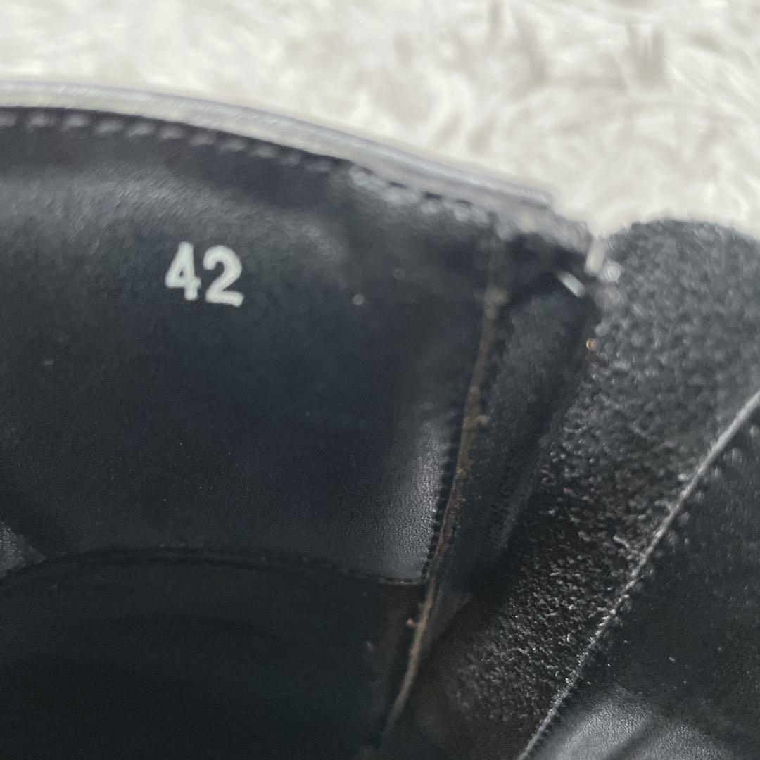 lui's ルイス　ヒールブーツ　サイドジップ　レザー　ブラック　黒　26.5