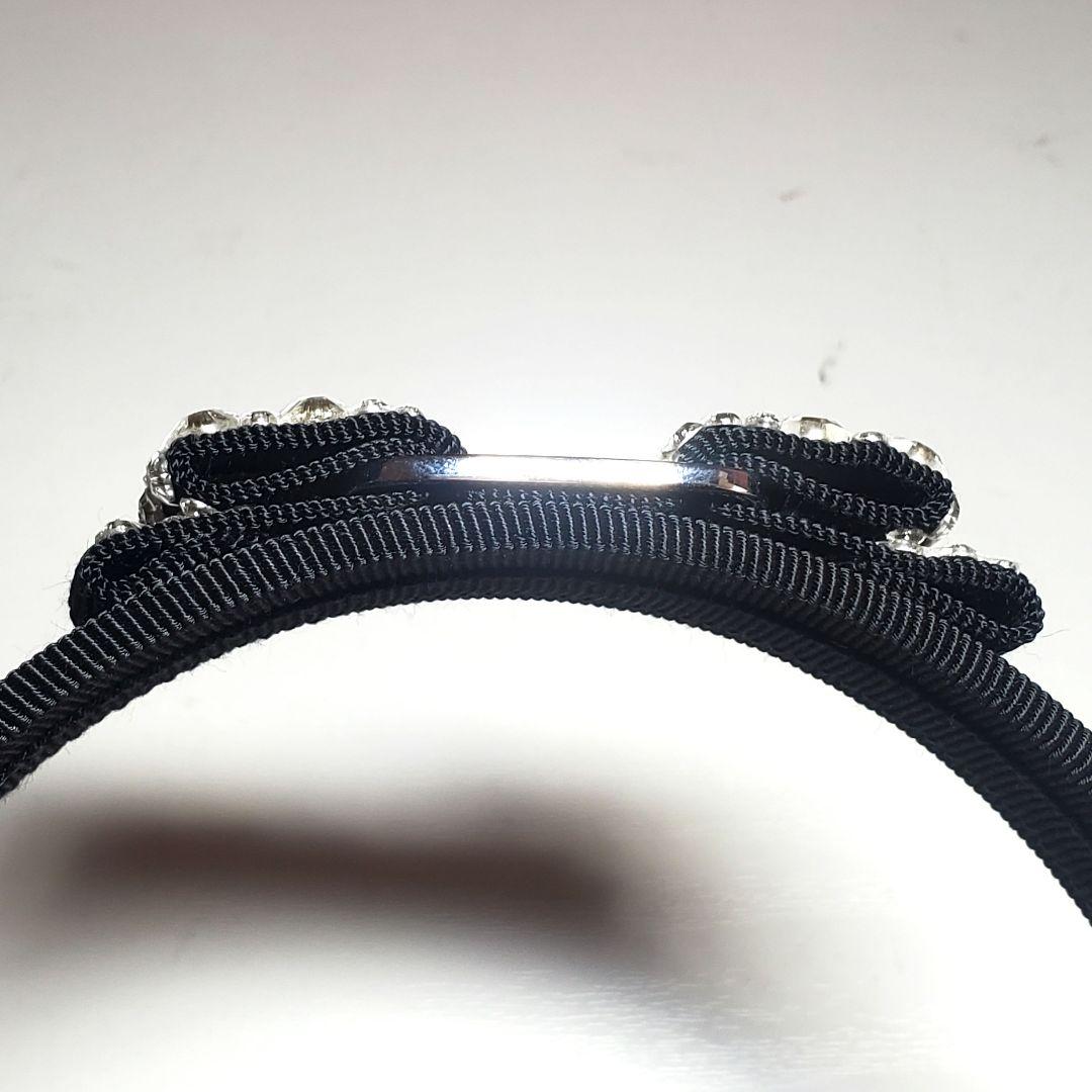 【極美品】フェラガモ カチューシャブラックビジュー h012