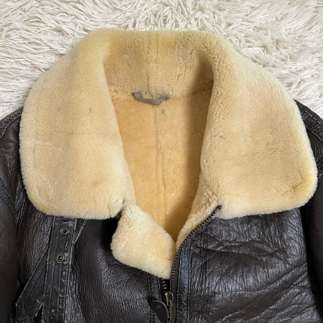 【フライトジャケット】ムートンジャケット B3 レザー 本革ブラウン XL