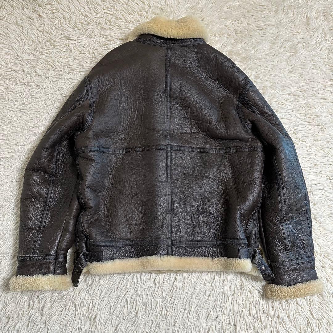 【フライトジャケット】ムートンジャケット B3 レザー 本革ブラウン XL