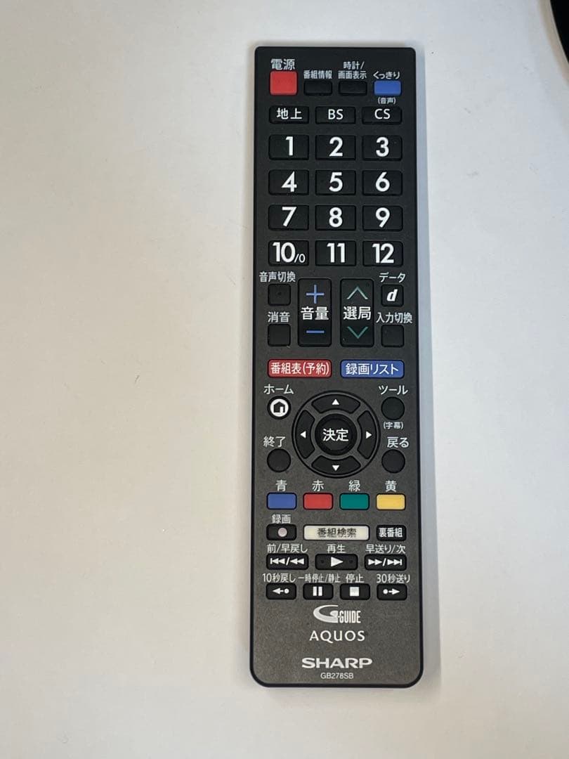 SHARP AQUOS 19V型 液晶テレビ 2T-C19AD リモコン付