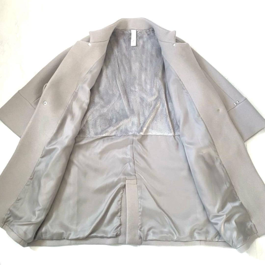 ヤマダヤ　Aga+ アーガプラス　ダブルメルトンコクーンコート　グレージュ　9号