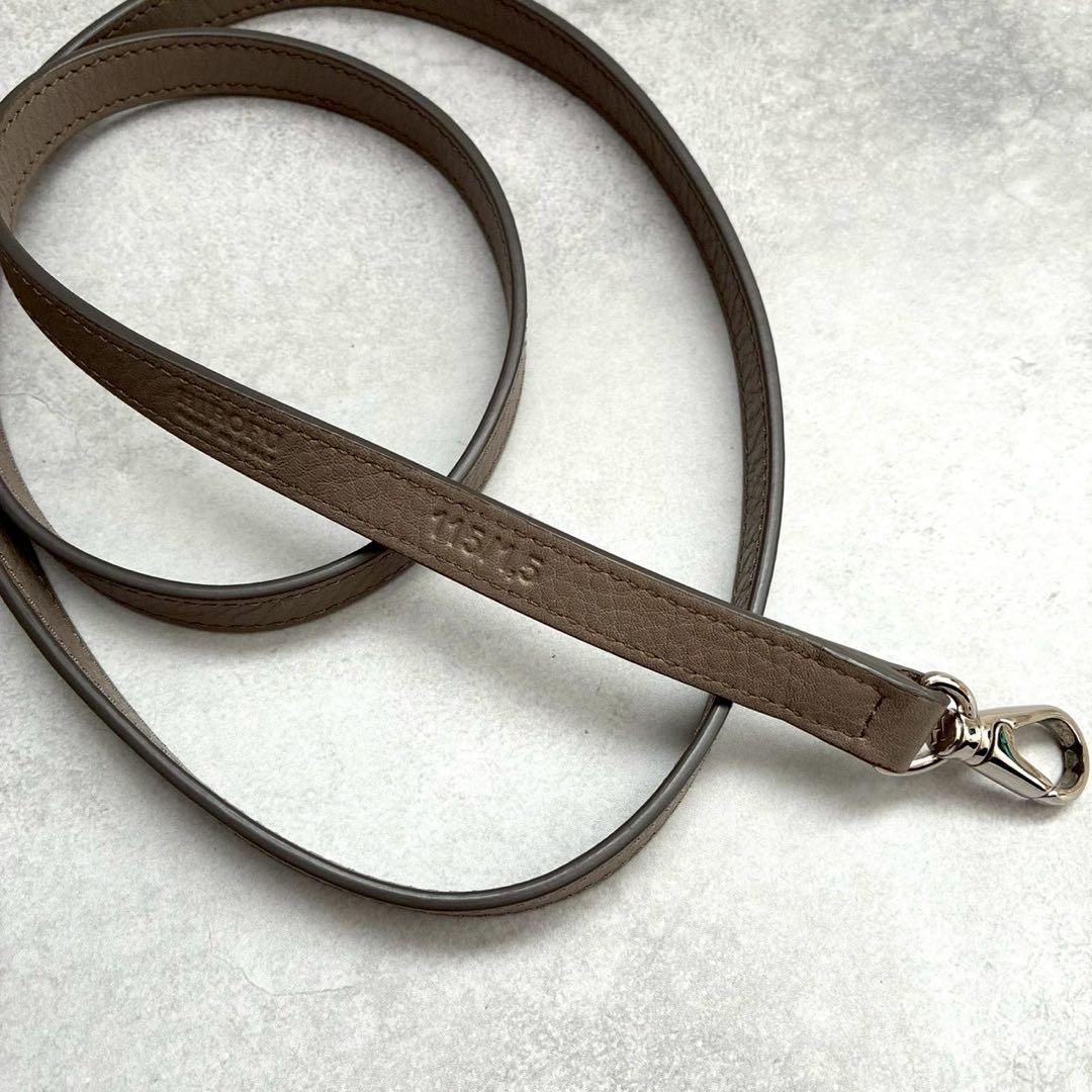 ✨美品✨ヒロフ HIROFU ショルダーバッグ Hロゴ シボ革 グレージュ