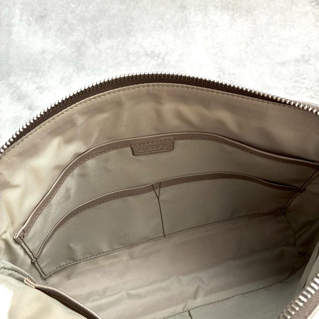 ✨美品✨ヒロフ HIROFU ショルダーバッグ Hロゴ シボ革 グレージュ