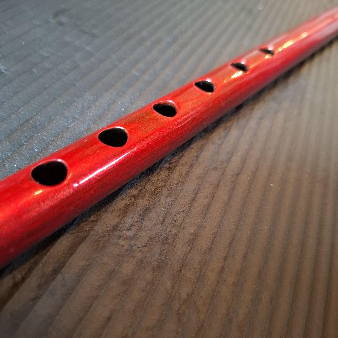 篠笛　古典調　七穴　五本調子　メタリックレッド