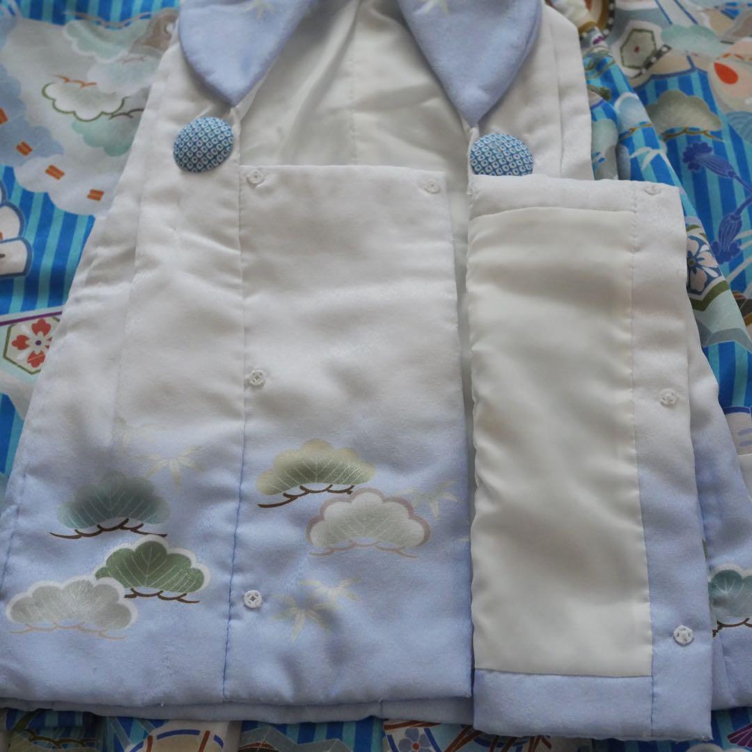 七五三 3歳 男の子 被布 伝統的な和柄衣装 青