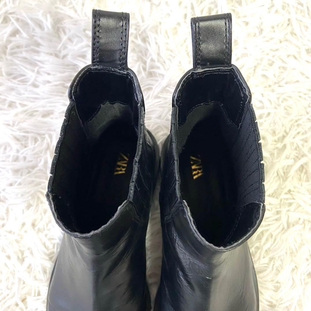 美品✨ZARA ショートブーツ サイドゴア ブラック 人気 定番 40
