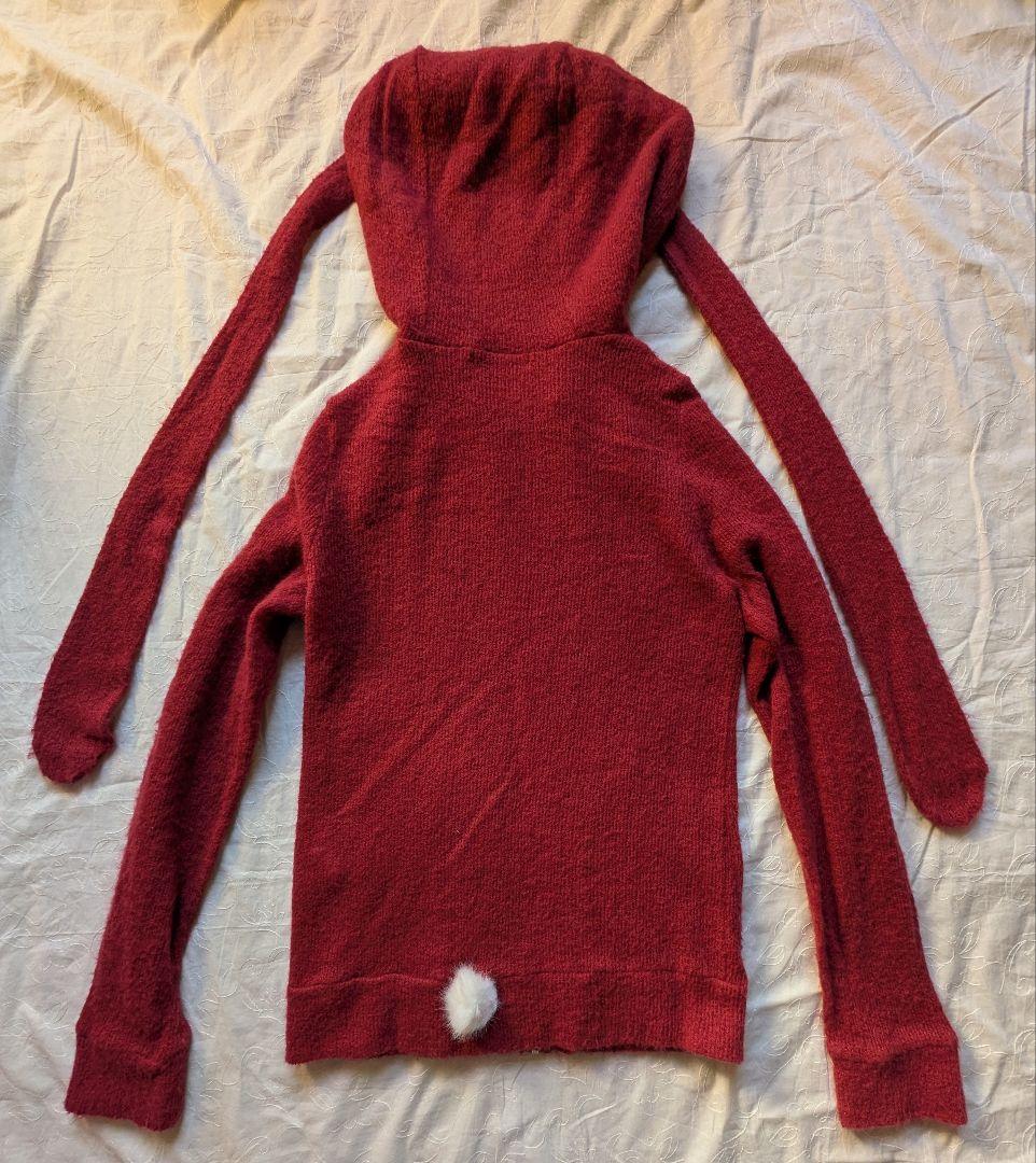 PEACE NOW ウサ耳レッドパーカー