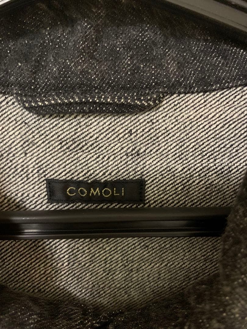 comoliデニムジャケットブラックエクリュサイズ3