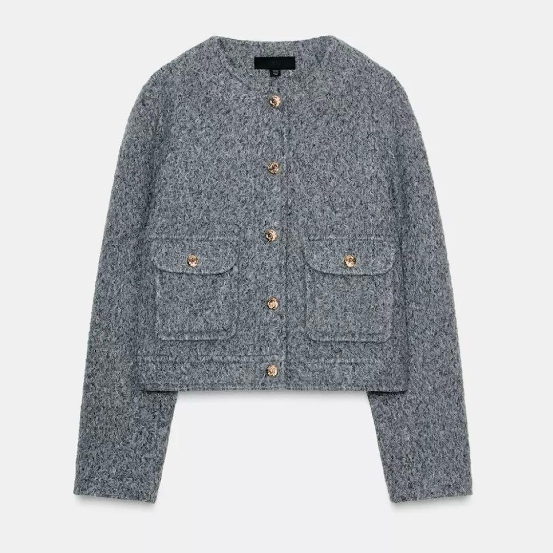 ZARA ゴールドボタンブークレジャケット