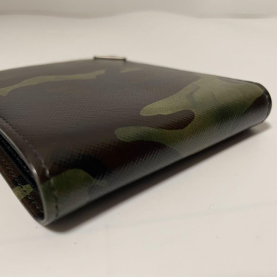 ✨️未使用保管✨️ PRADA 財布　迷彩柄　黒　レザー　メンズ