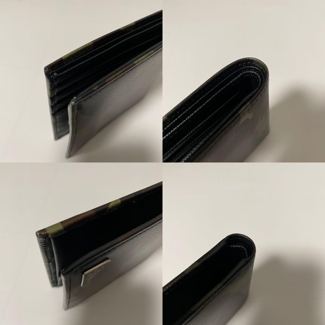 ✨️未使用保管✨️ PRADA 財布　迷彩柄　黒　レザー　メンズ