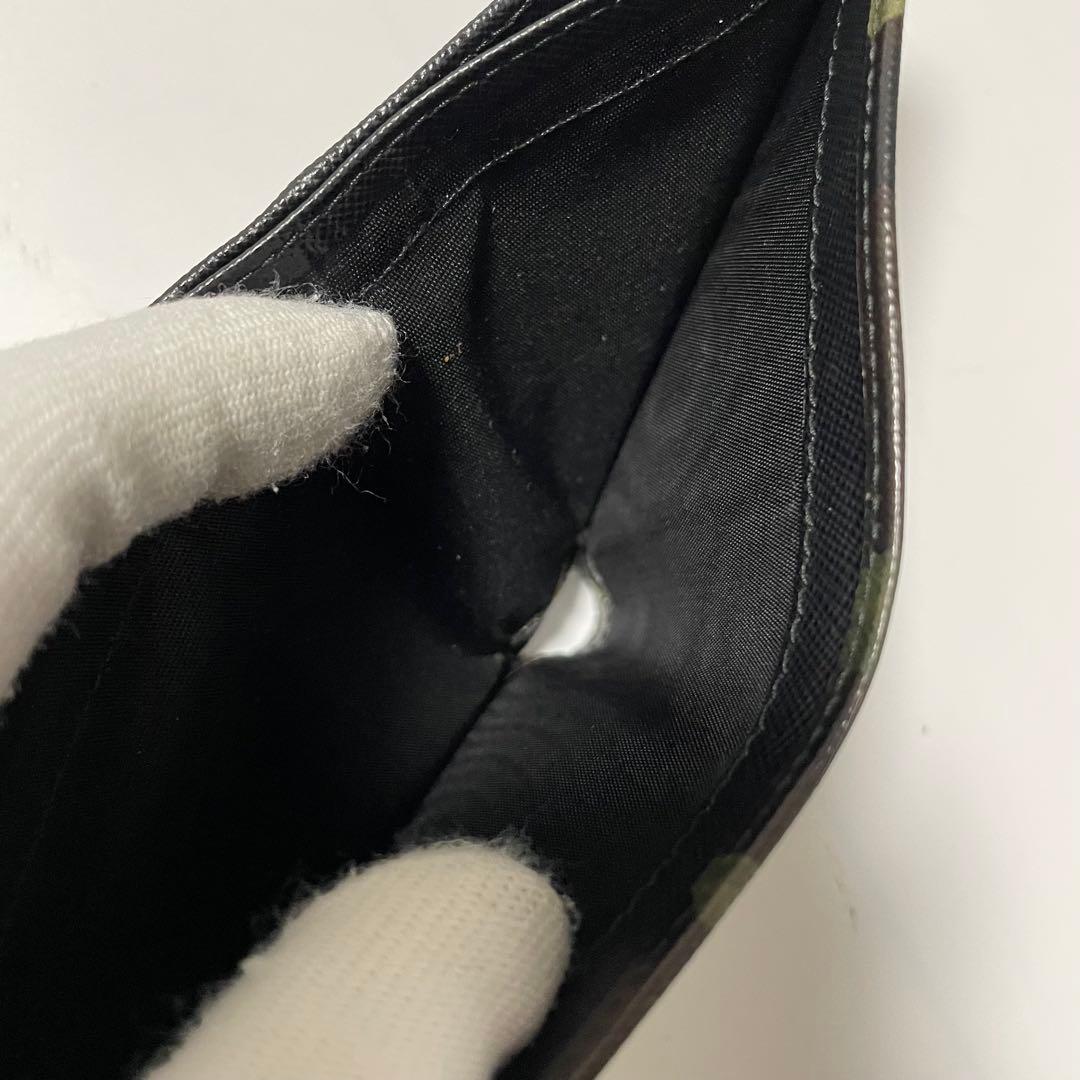 ✨️未使用保管✨️ PRADA 財布　迷彩柄　黒　レザー　メンズ