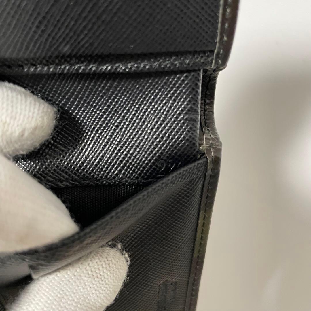 ✨️未使用保管✨️ PRADA 財布　迷彩柄　黒　レザー　メンズ